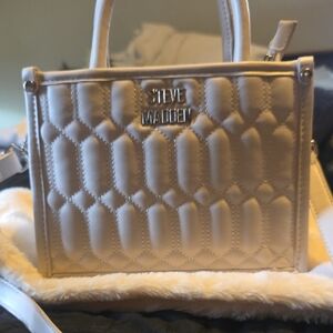 Steve Madden Quilted Cream Mini Bag